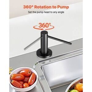 NIB Vevor Soap Dispenser 17oz Black Kitchen Sink Pump SD-305-2 360 Rotation
